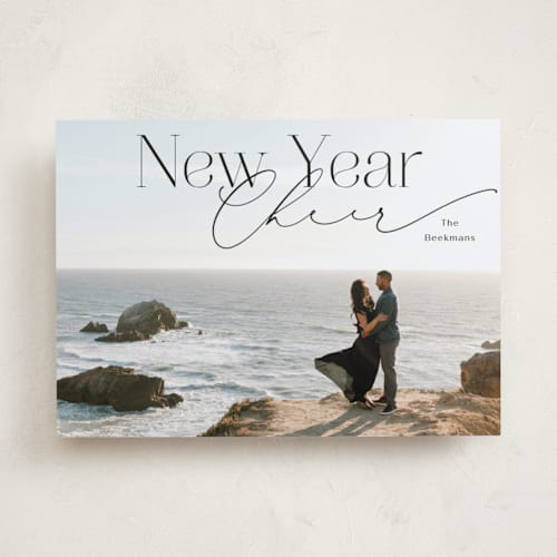 This is a coal photo christmas cards with standard by Rebecca Durflinger called peace hope love printing on recycled smooth signature in standard