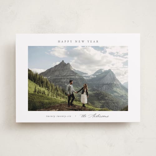 This is a snow photo christmas cards with standard by Nicole Walsh called scenic printing on recycled smooth signature in standard