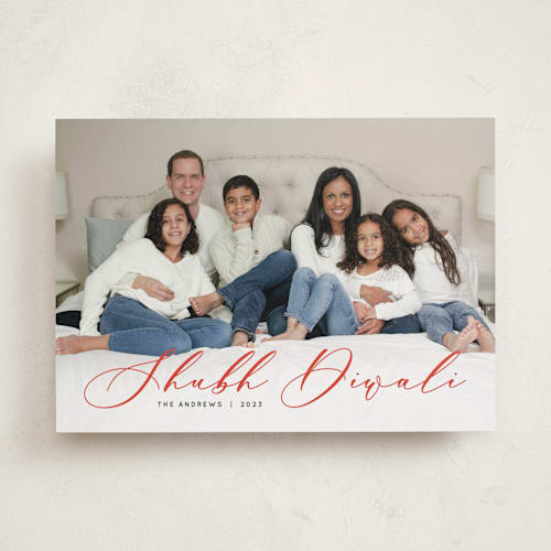 This is a saffron diwali cards with standard by Brandy Folse called shubh diwali printing on recycled smooth signature in standard