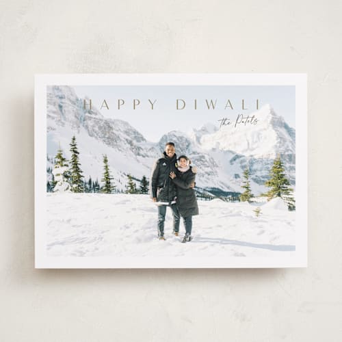 This is a clay diwali cards with standard by Nicole Walsh called modern elegance printing on recycled smooth signature in standard