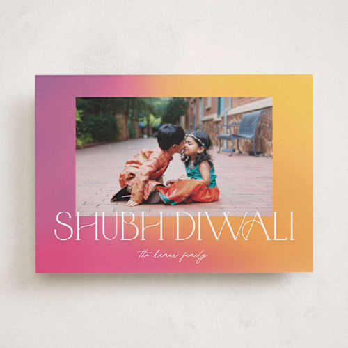 This is a fruit punch diwali cards with standard by Erin L. Wilson called brighter diwali printing on recycled smooth signature in standard