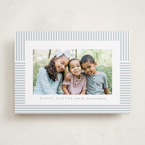 This is a sky easter photo cards with standard by Lea Delaveris called spring stripe printing on recycled smooth signature in standard