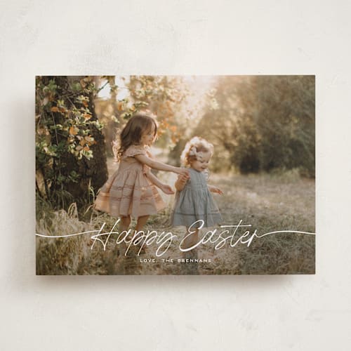 This is a snow easter photo cards with standard by Leia Matt called faubourg printing on recycled smooth signature in standard