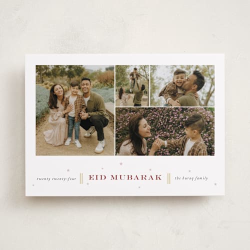 This is a mulberry eid cards with standard by That Girl Press called eid wishes printing on recycled smooth signature in standard