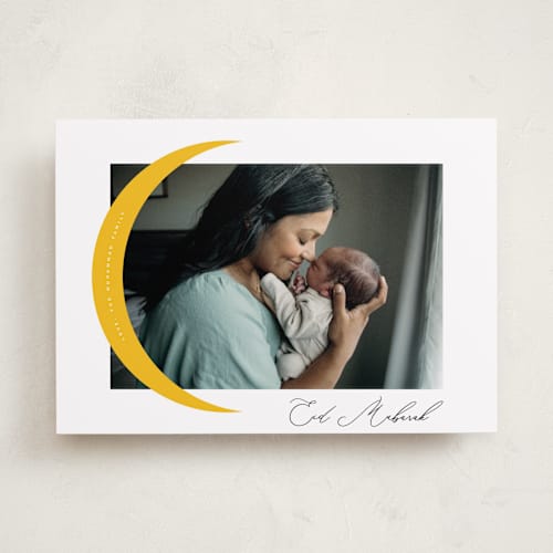 This is a cloud eid cards with standard by Yuliya Evseeva called eid crescent moon printing on recycled smooth signature in standard