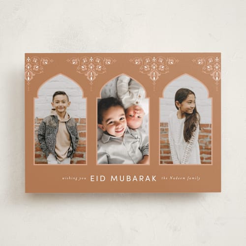 This is a almond eid cards with standard by Selima Akhter called islamic arch printing on recycled smooth signature in standard