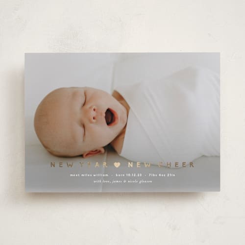 This is a snow babys first christmas with foil pressed by Robin Ott called all new printing on recycled smooth signature in standard