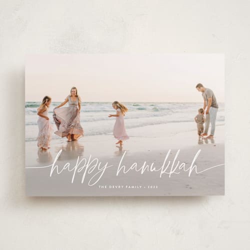This is a snow hanukkah cards with standard by Melanie Severin called winter breeze printing on recycled smooth signature in standard