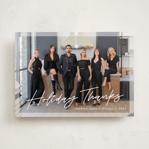 This is a snow business holiday cards with standard by Pine Street Creative called holiday thanks! printing on recycled smooth signature in standard