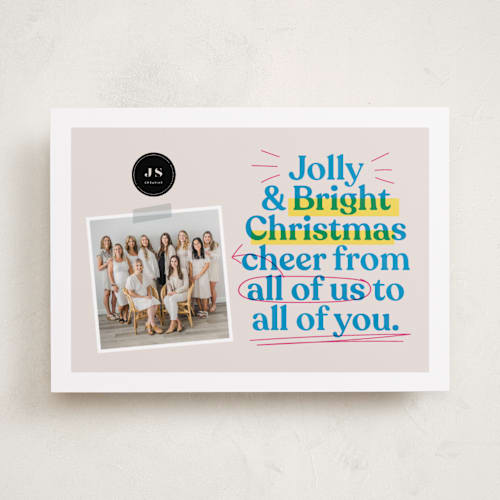 This is a winter sky business holiday cards with standard by Owl and Toad called highlighter printing on recycled smooth signature in standard