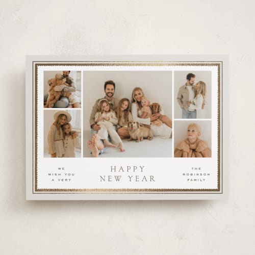 This is a dove foil pressed holiday cards with foil pressed by Amy Kross called lockley printing on recycled smooth signature in standard