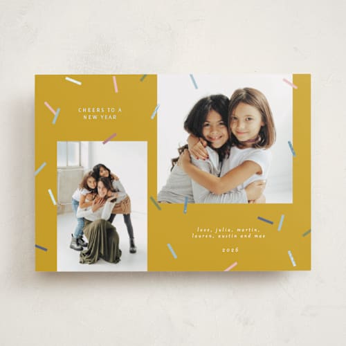 This is a sunny day foil pressed holiday cards with foil pressed by Pati Cascino called sparks! printing on recycled smooth signature in standard