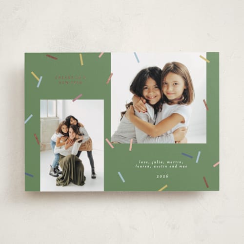 This is a pine foil pressed holiday cards with foil pressed by Pati Cascino called sparks! printing on recycled smooth signature in standard