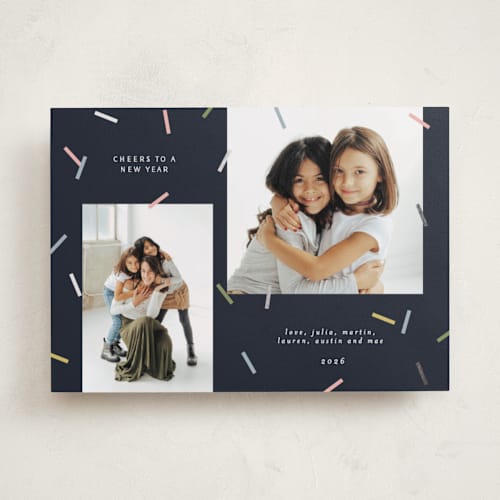 This is a night foil pressed holiday cards with foil pressed by Pati Cascino called sparks! printing on recycled smooth signature in standard