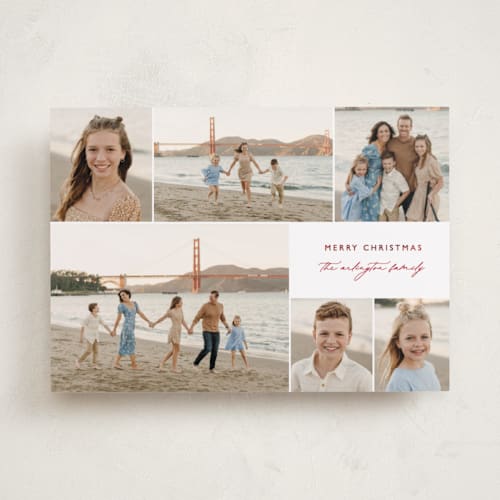 This is a berry foil pressed holiday cards with foil pressed by Kelly Schmidt called serene surround printing on recycled smooth signature in standard