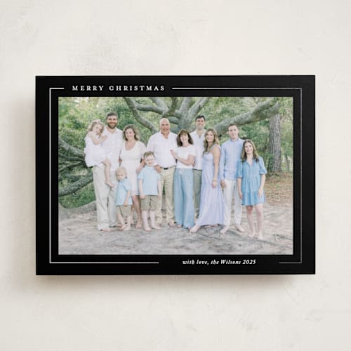 This is a raven foil pressed holiday cards with foil pressed by Yaling Hou Suzuki called minimalist magic printing on recycled smooth signature in standard