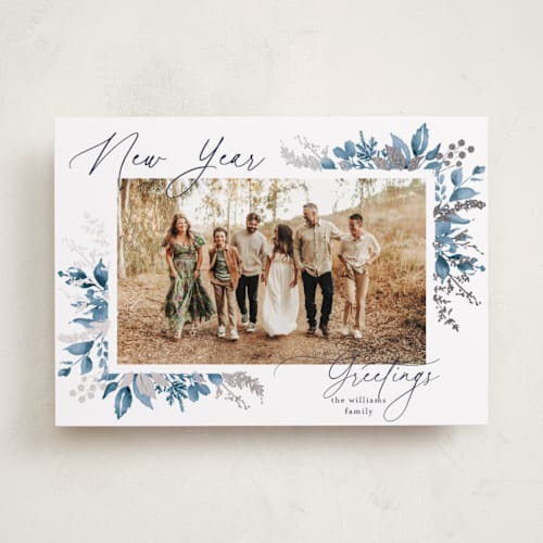 This is a dusk foil pressed holiday cards with foil pressed by Chris Griffith called a sparkle of holiday printing on recycled smooth signature in standard