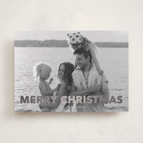 This is a mercury foil pressed holiday cards with foil pressed by Angela Thompson called gilded printing on recycled smooth signature in standard