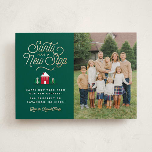 This is a noble fir foil pressed holiday cards with foil pressed by Erica Krystek called new stop printing on recycled smooth signature in standard