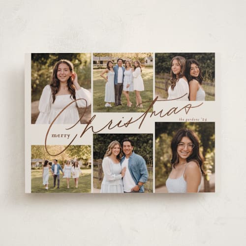 This is a sourdough foil pressed holiday cards with foil pressed by Brianne Larsen called staired printing on recycled smooth signature in standard