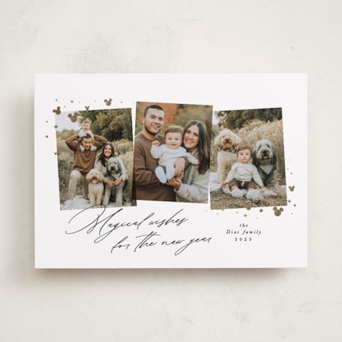 This is a star foil pressed holiday cards with foil pressed by Lea Delaveris called merry moments magical memories printing on recycled smooth signature in standard