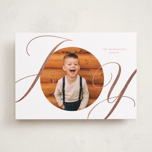 This is a gumdrop foil pressed holiday cards with foil pressed by Jessica Williams called surrounding printing on recycled smooth signature in standard
