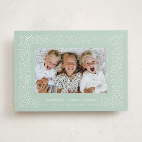 This is a mint gloss press holiday cards with gloss press by AK Graphics called festive sprinkles printing on recycled smooth signature in standard