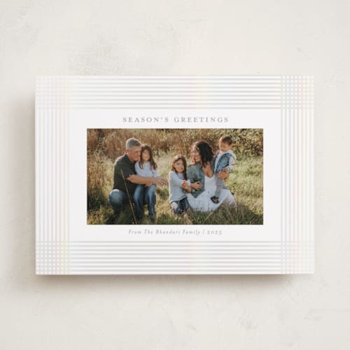 This is a pearl gloss press holiday cards with gloss press by Meggy Masters called holiday ribbon printing on recycled smooth signature in standard