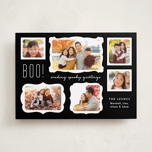 This is a midnight halloween party invitations cards by Jill Means called haunted gallery wall printing on recycled smooth signature in standard
