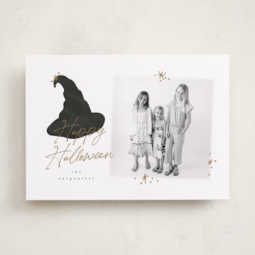 This is a cauldron halloween party invitations cards by Angela Garrick called wizard halloween printing on recycled smooth signature in standard
