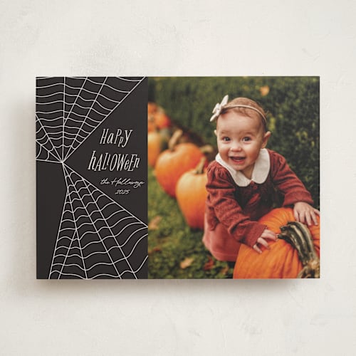 This is a night halloween party invitations cards with standard by Morgan Kendall called web printing on recycled smooth signature in standard