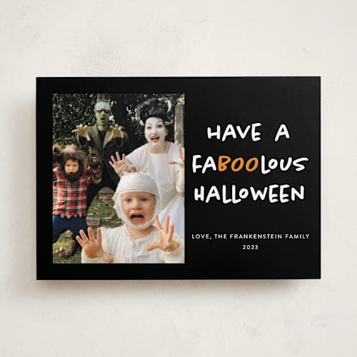 This is a cauldron halloween party invitations cards by Heather Schertzer called faboolous printing on recycled smooth signature in standard