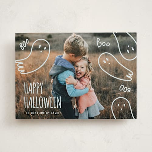 This is a night halloween party invitations cards by Claudia Orengo called cute halloween printing on recycled smooth signature in standard