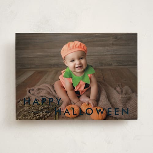 This is a lake halloween party invitations cards by Stacey Meacham called happy moments printing on recycled smooth signature in standard