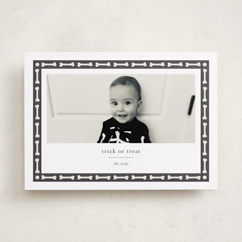 This is a cauldron halloween party invitations cards by Alexandra Cohn called bone frame printing on recycled smooth signature in standard