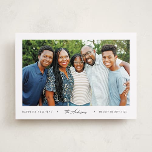 This is a cloud new year photo cards with standard by Nicole Walsh called the minimalist printing on recycled smooth signature in standard
