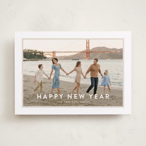 This is a cloud new year photo cards with standard by Wildfield Paper Co called skyline printing on recycled smooth signature in standard