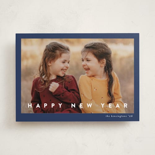 This is a wave new year photo cards with standard by chocomocacino called palomino printing on recycled smooth signature in standard