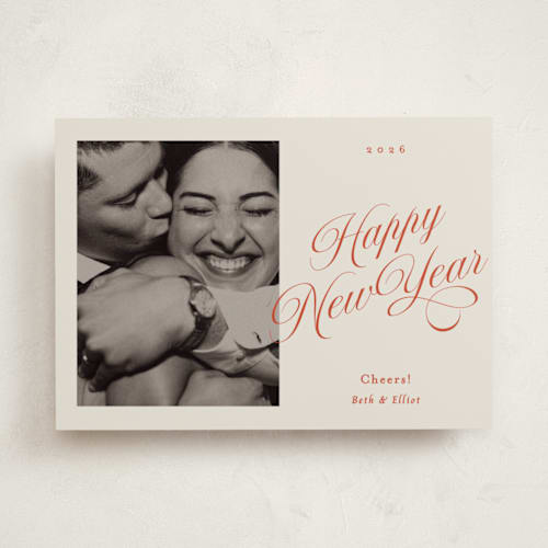This is a cherry new year photo cards with standard by Ani Somi called vintage glam printing on recycled smooth signature in standard