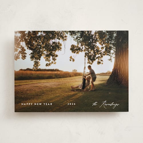 This is a snowflakes new year photo cards with standard by Lucrecia Caporale called simple moments printing on recycled smooth signature in standard