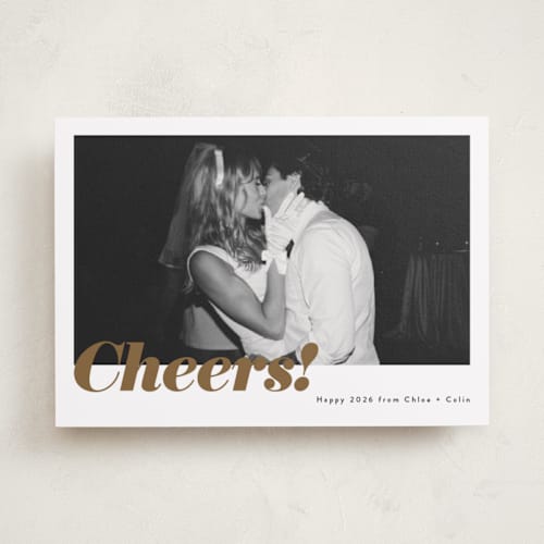 This is a ink new year photo cards with standard by Emily Sabol Goss called glittering cheers printing on recycled smooth signature in standard