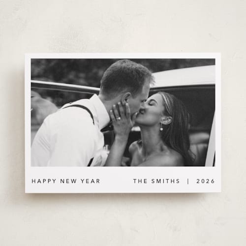 This is a tuxedo new year photo cards with standard by Brook Metts called simple & sweet new year printing on recycled smooth signature in standard