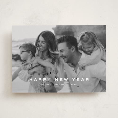 This is a cloud new year photo cards with standard by Wildfield Paper Co called olympus printing on recycled smooth signature in standard
