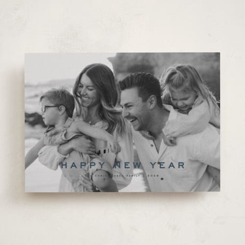 This is a midnight new year photo cards with standard by Wildfield Paper Co called olympus printing on recycled smooth signature in standard