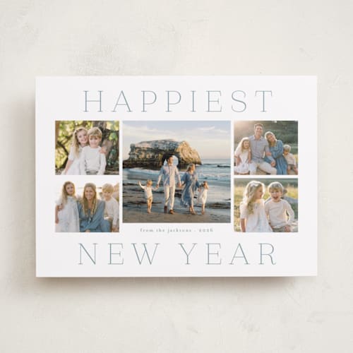 This is a frost new year photo cards with standard by Deynaaz Daraei called palinuro printing on recycled smooth signature in standard