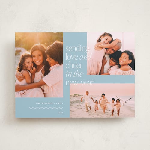 This is a glacier new year photo cards with standard by Everett Paper Goods called sentiment printing on recycled smooth signature in standard