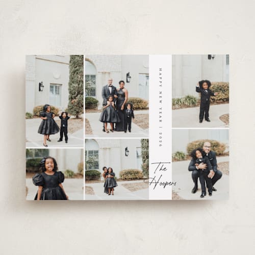 This is a tuxedo new year photo cards with standard by Corinne Malesic called abundant printing on recycled smooth signature in standard