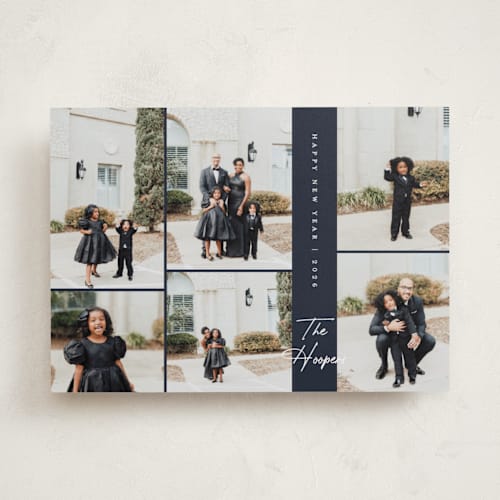 This is a midnight new year photo cards with standard by Corinne Malesic called abundant printing on recycled smooth signature in standard