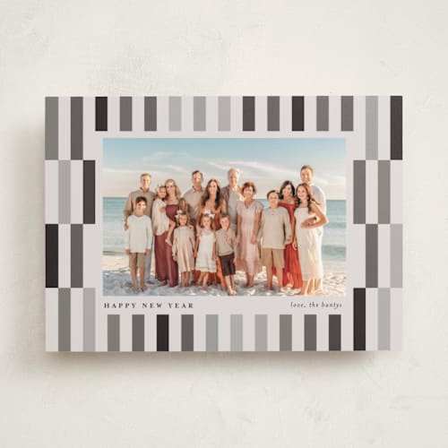 This is a noir new year photo cards with standard by chocomocacino called pabassinas printing on recycled smooth signature in standard