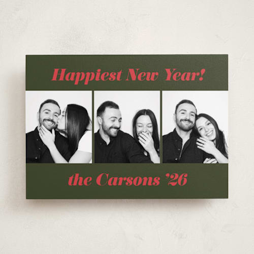 This is a fir new year photo cards with standard by Emily Sabol Goss called bold italic printing on recycled smooth signature in standard